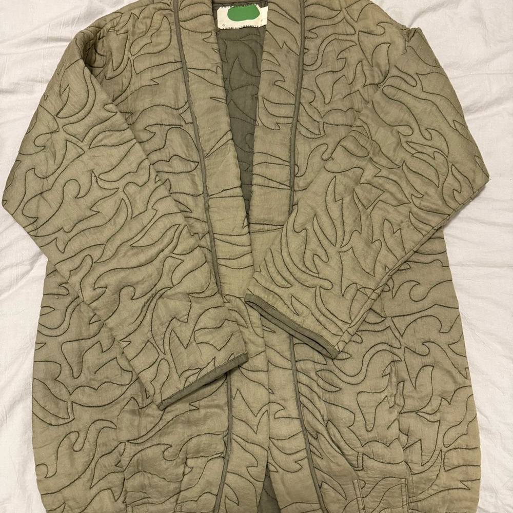 Olive Quilted Anthropologie Jacket